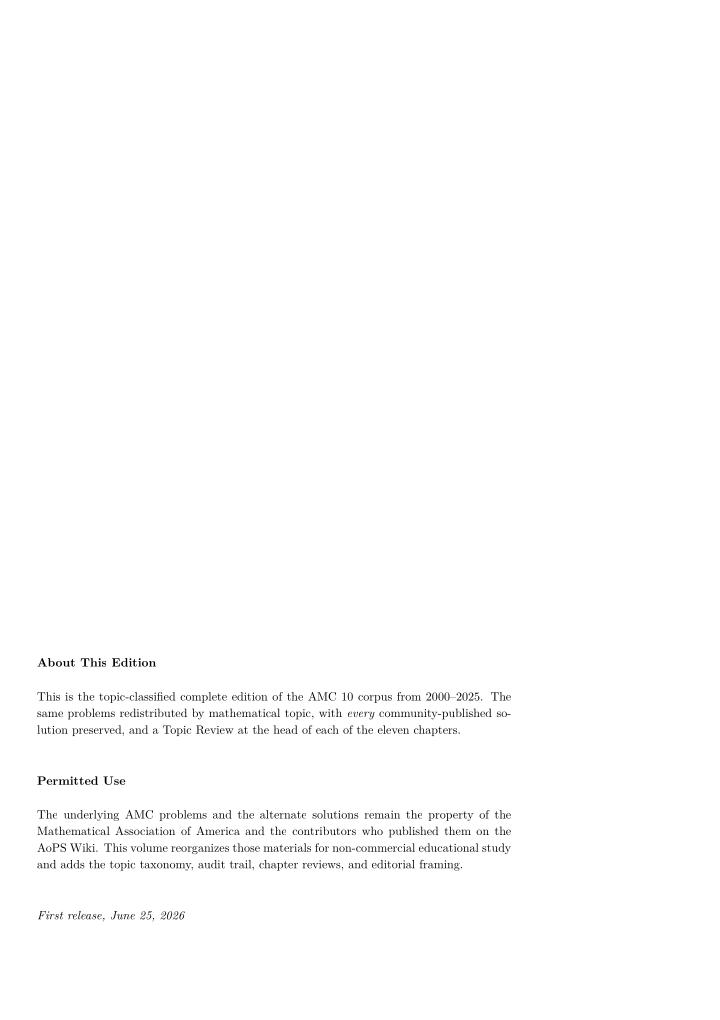 AMC 10 — By-Topic-Complete — title page