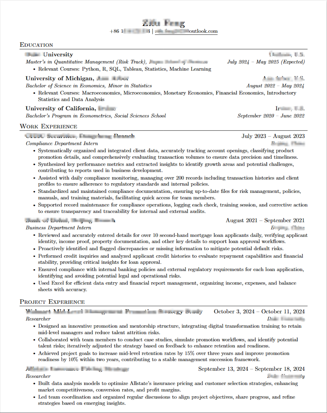 Compiled CV preview